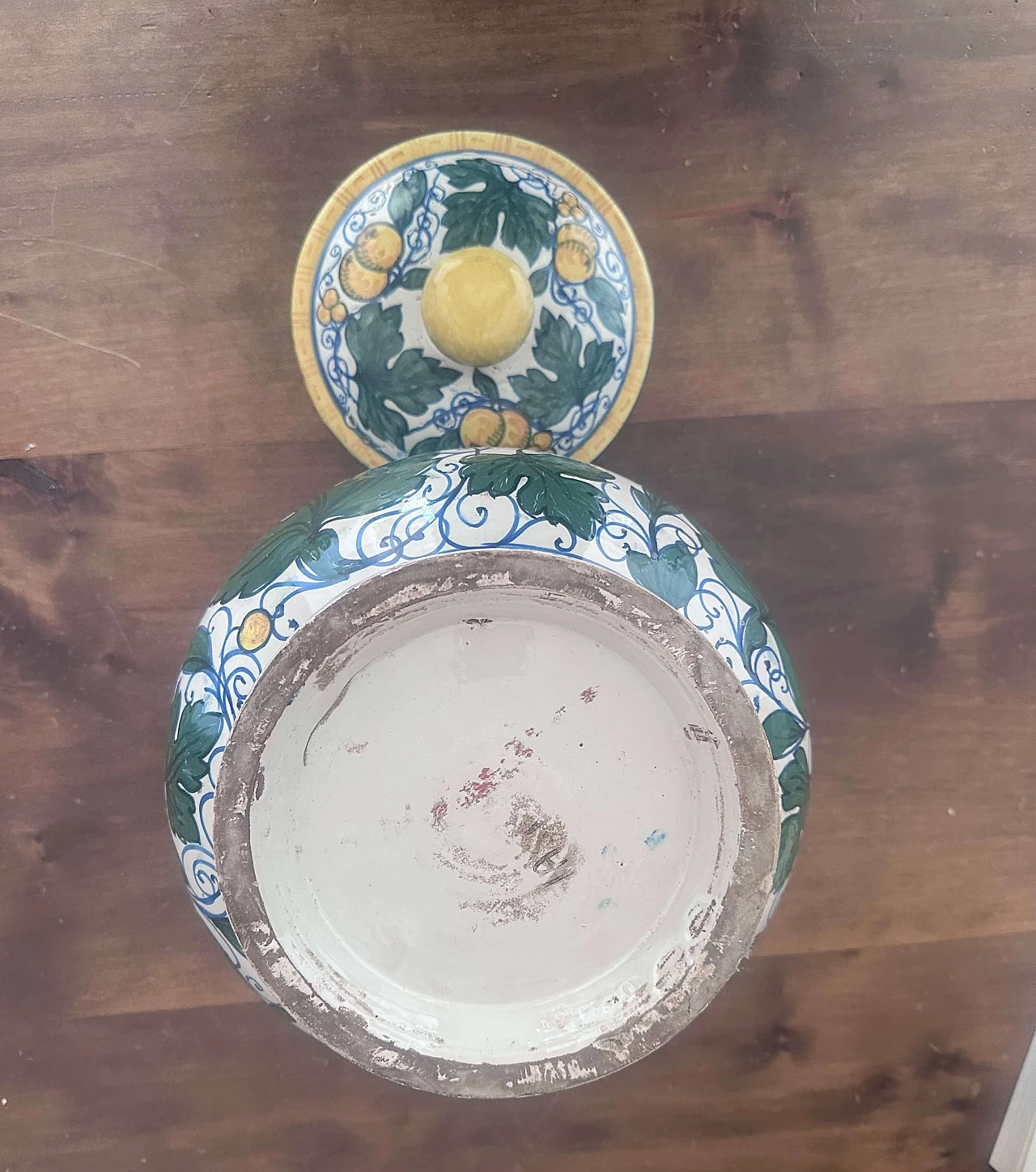 Vasetto da mostarda in ceramica dipinta a mano, anni '50 5