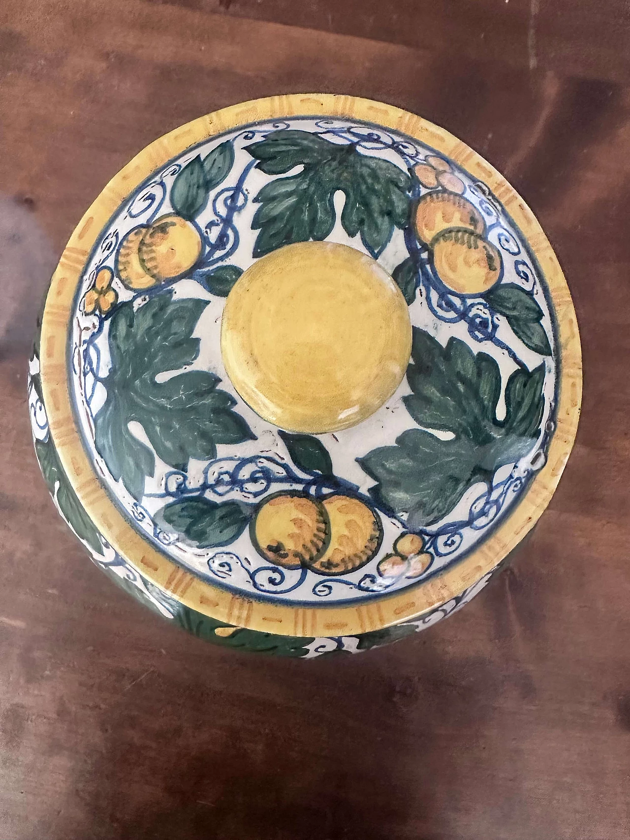 Vasetto da mostarda in ceramica dipinta a mano, anni '50 6