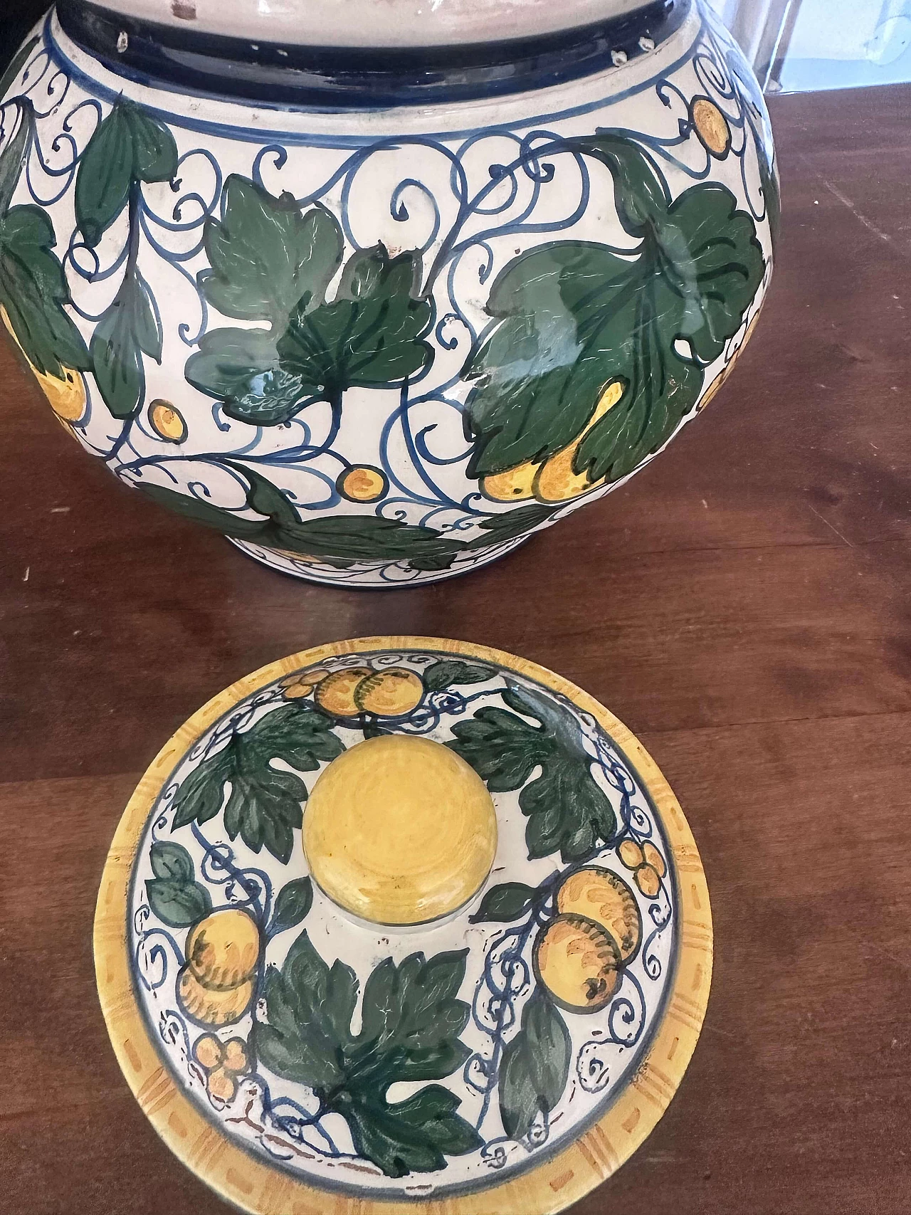 Vasetto da mostarda in ceramica dipinta a mano, anni '50 8