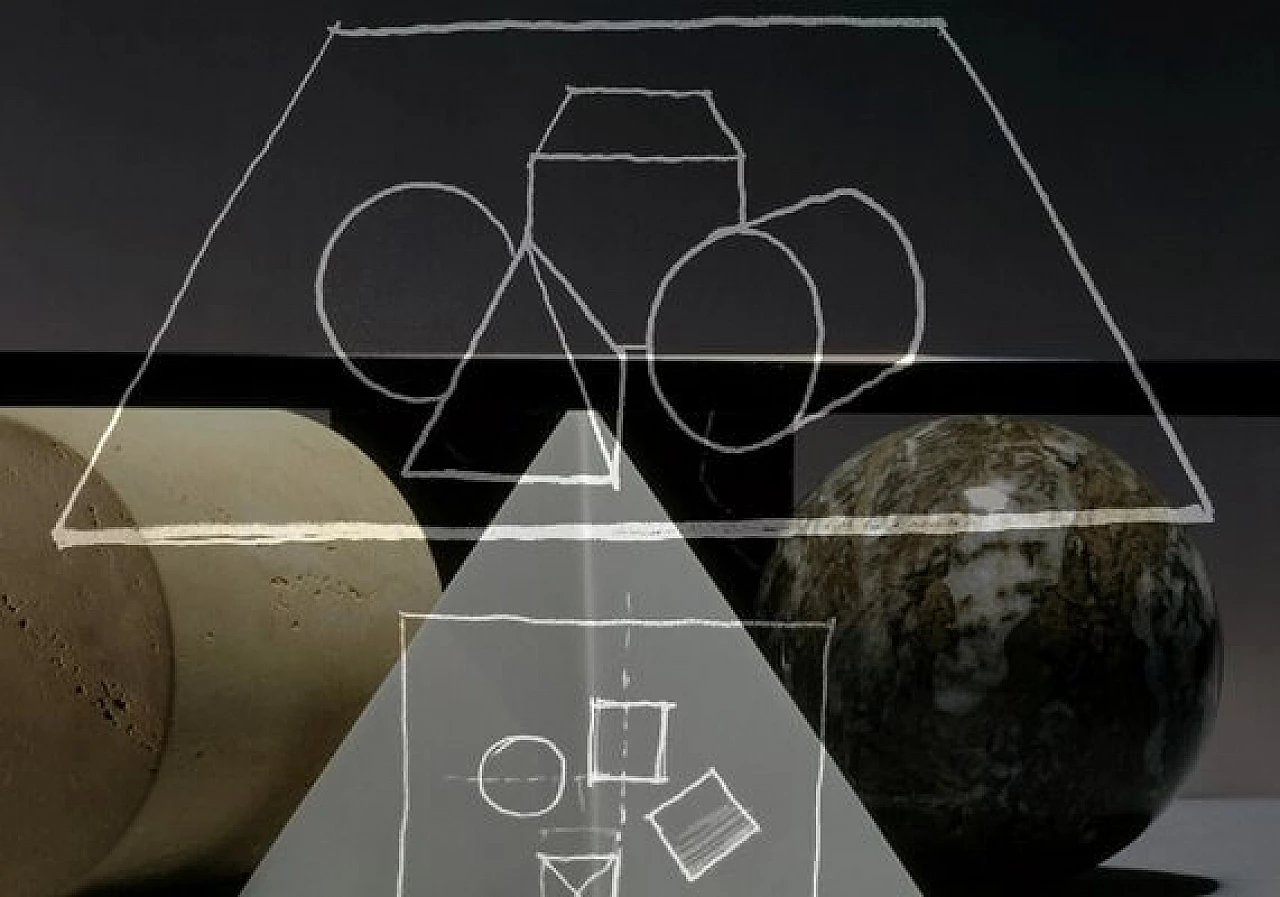 Tavolino Metafora #1 in marmo e vetro attribuito a Lella e Massimo Vignelli per Casigliani, anni '80 11