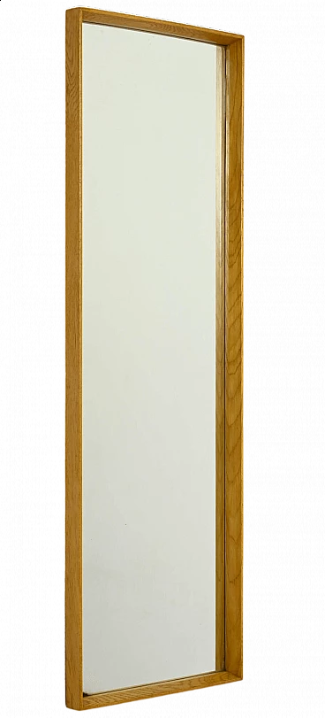 Specchio scandinavo in rovere, anni '60