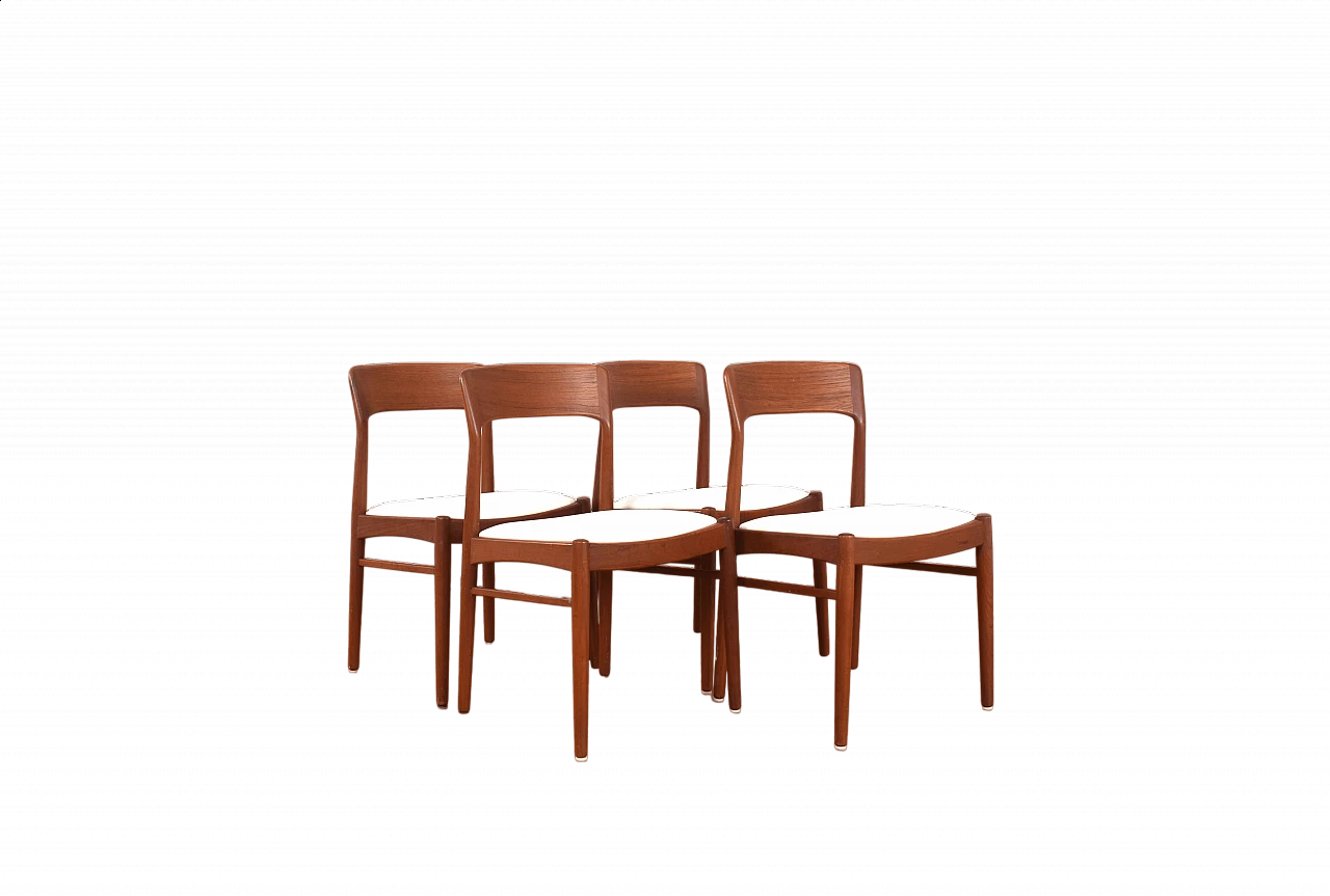4 Danish teak chairs 26 by Henning Kjærnulf for Korup Stolefabrik, 1960s 12