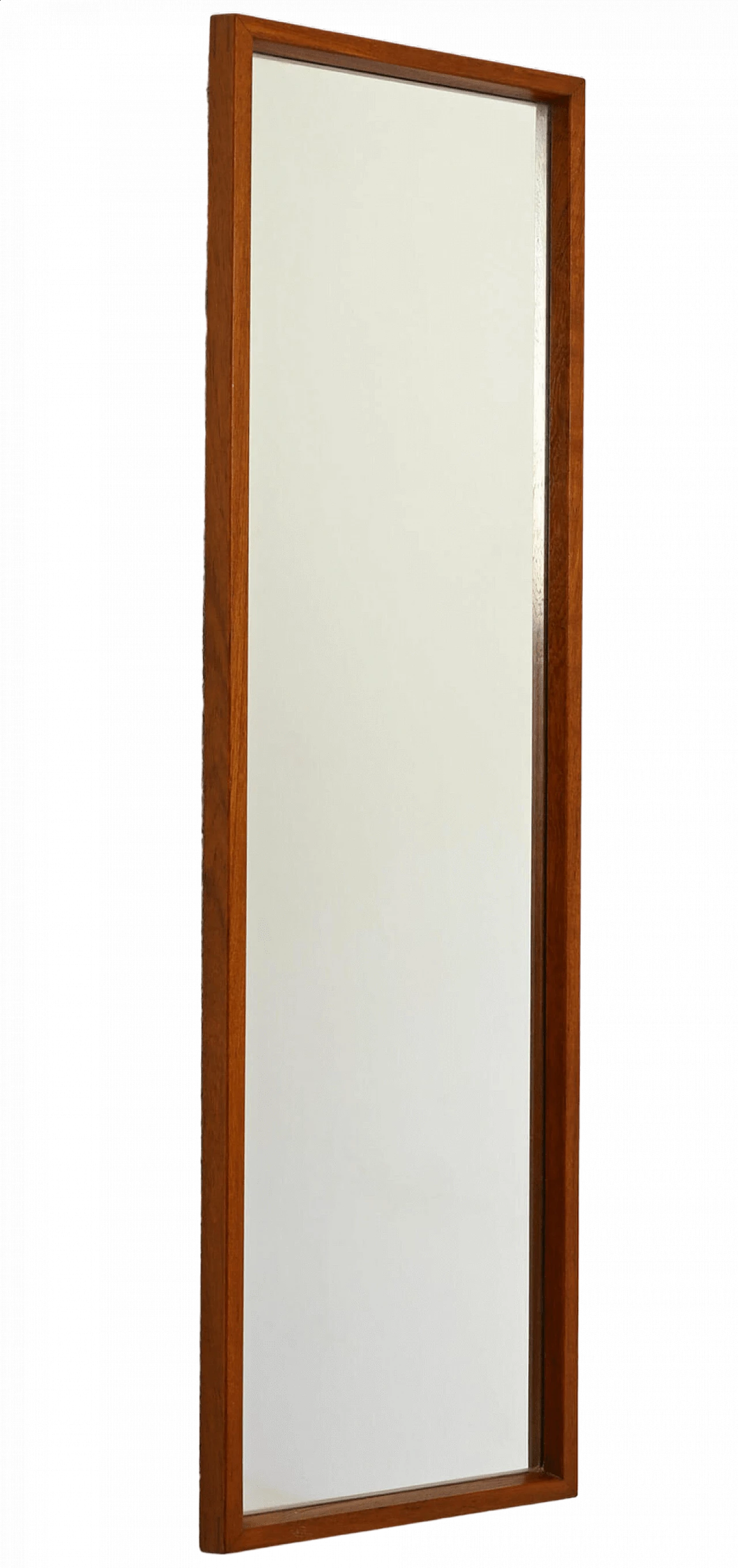 Specchio scandinavo rettangolare in teak, anni '60 11