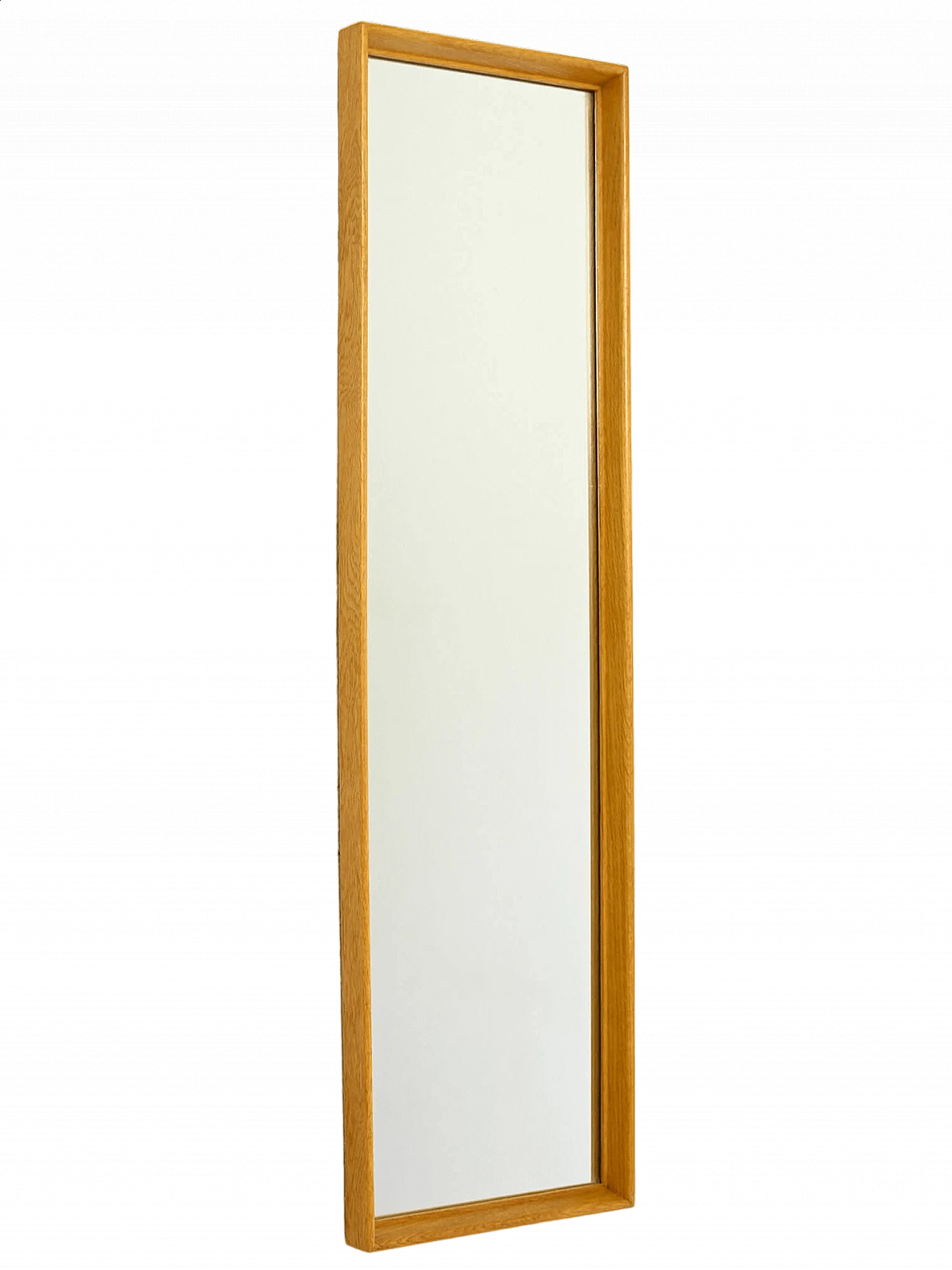 Specchio scandinavo rettangolare con cornice sottile in teak, anni '60 6