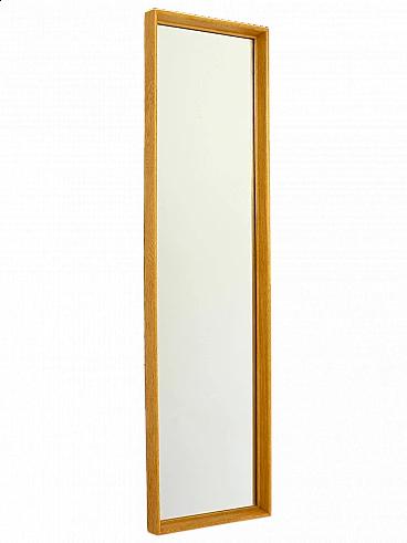 Scandinavian rectangular mirror with thin teak frame, 1960s