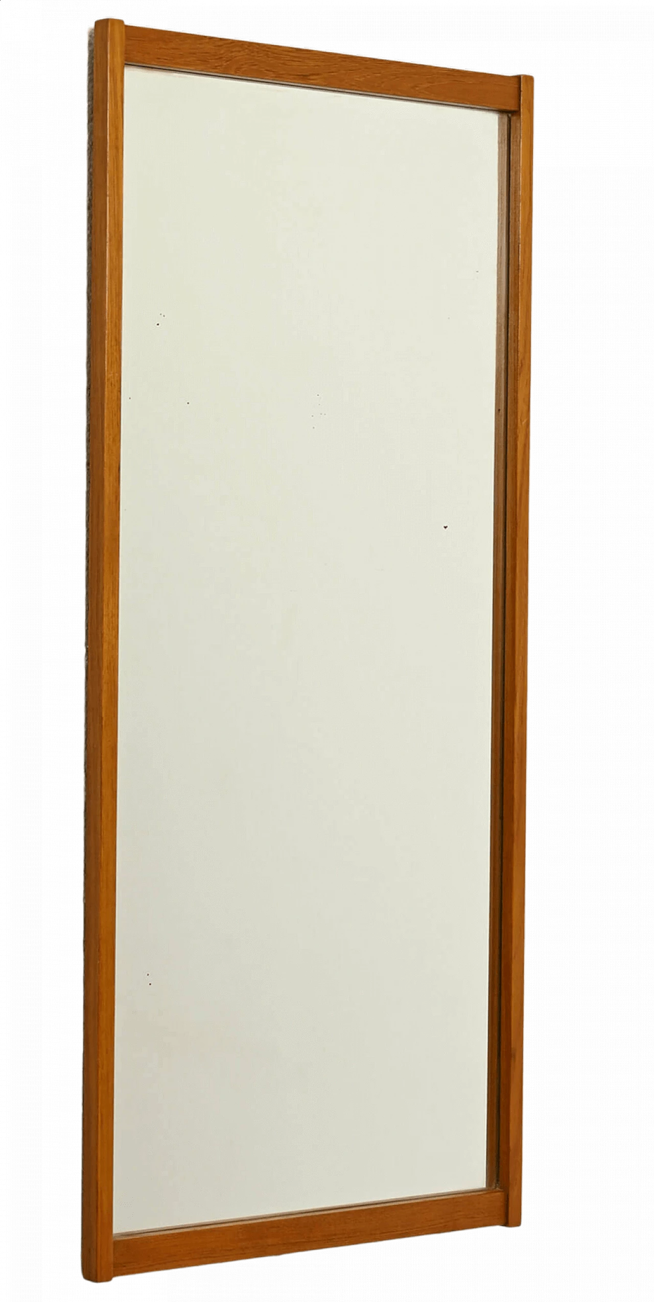 Specchio scandinavo rettangolare con cornice in teak, anni '60 12