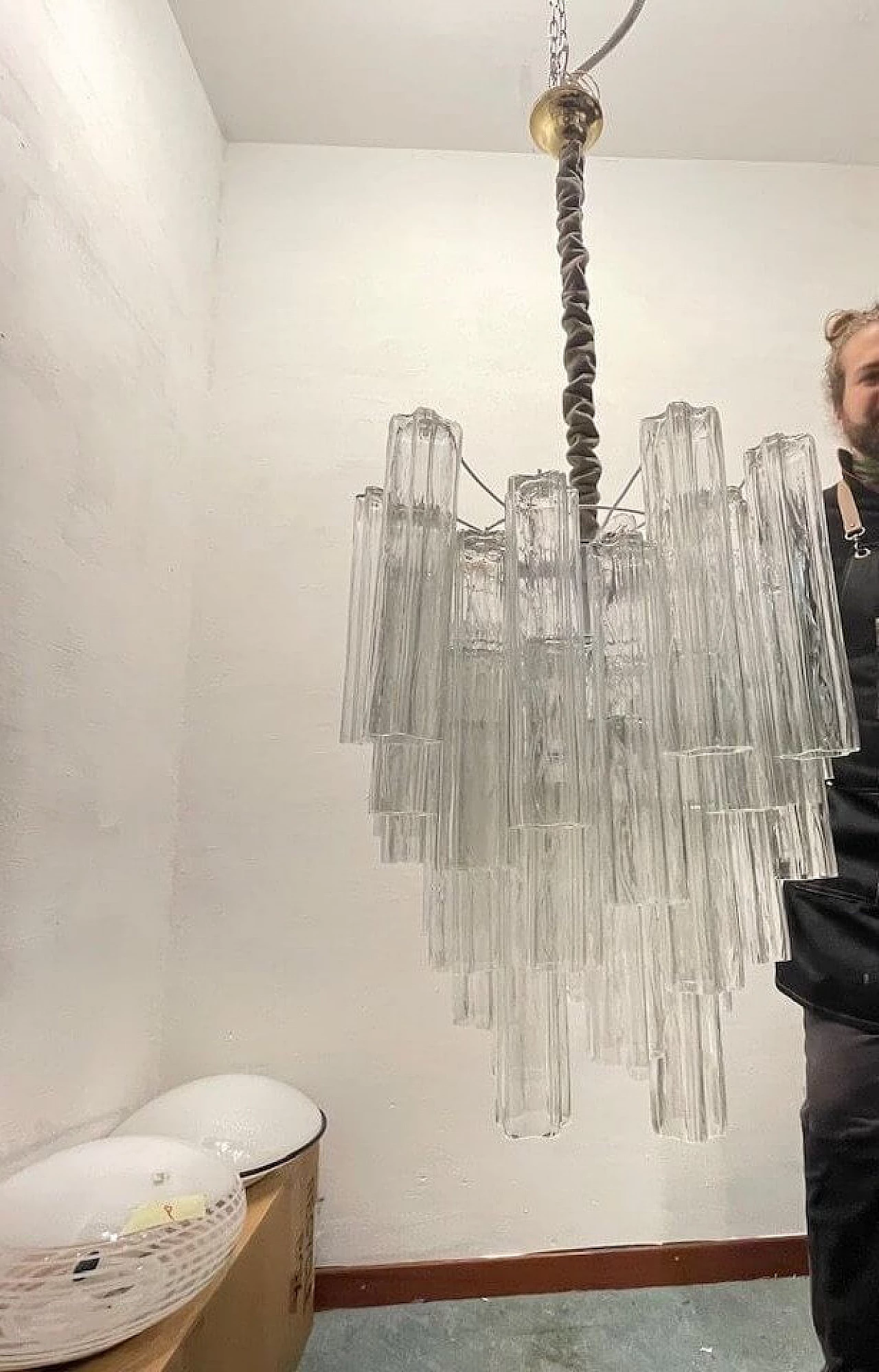 Murano glass Tronchi chandelier, 1980s 17