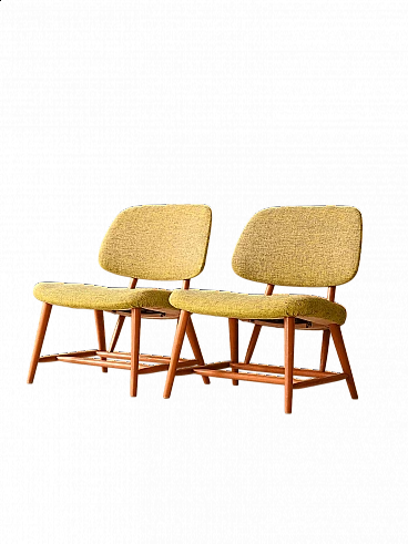 Pair of TeVe beech armchairs by Alf Svensson, 1960s
