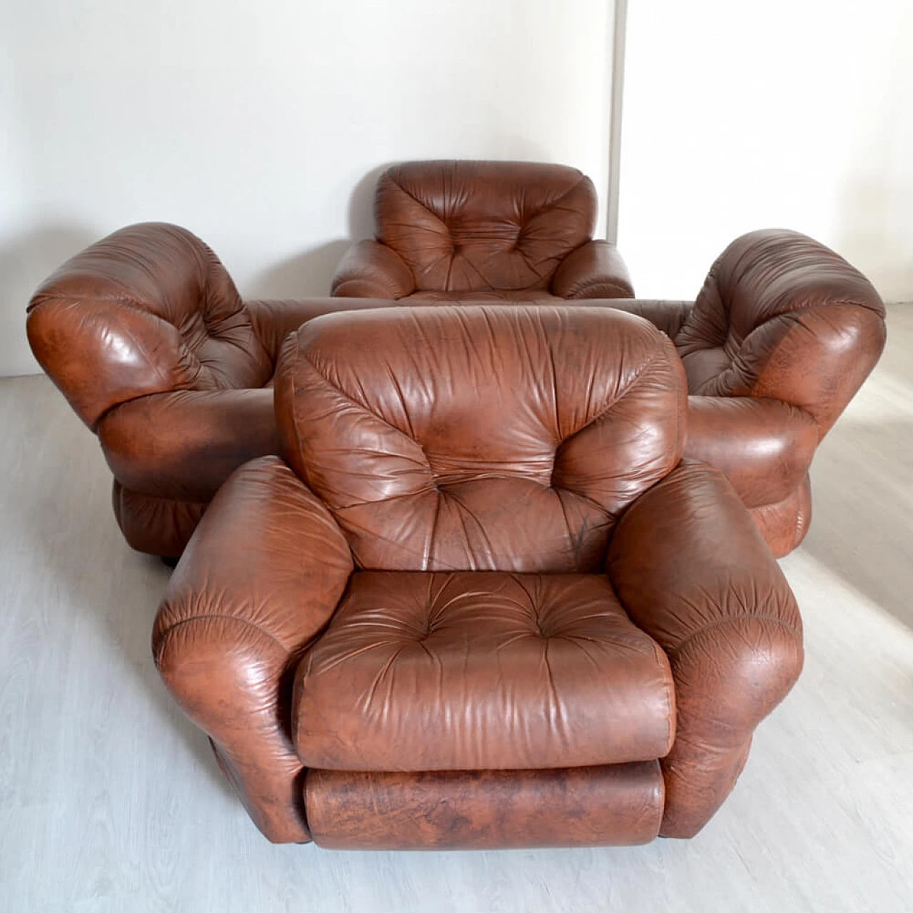 4 Bubble leather armchairs, 1970s 3