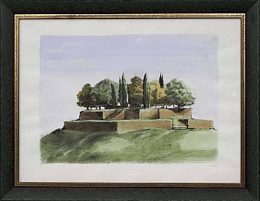 Belvedere, litografia di Alberto Sughi, anni '80