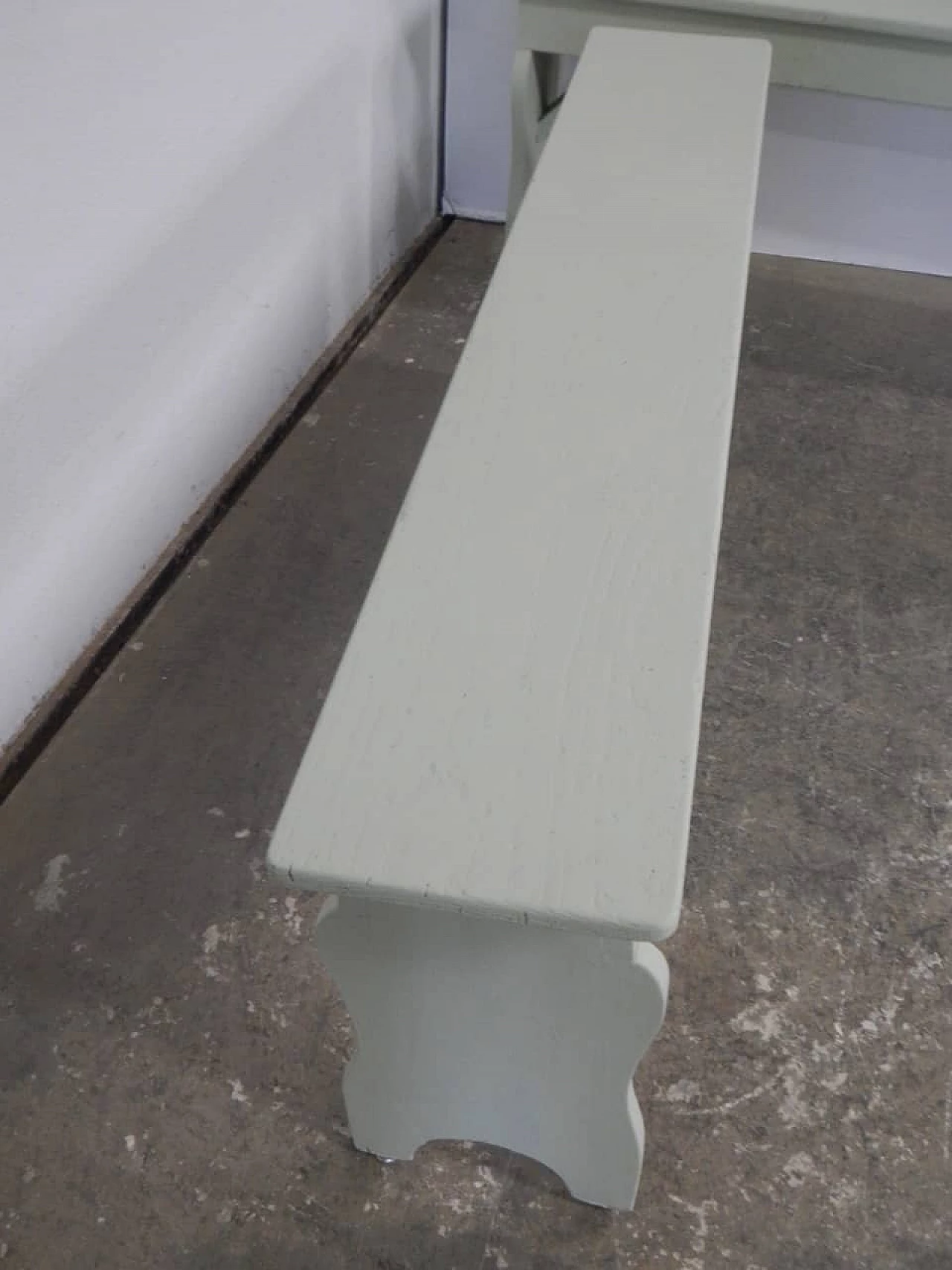 Coppia di panchine da asilo in abete, anni '70 8