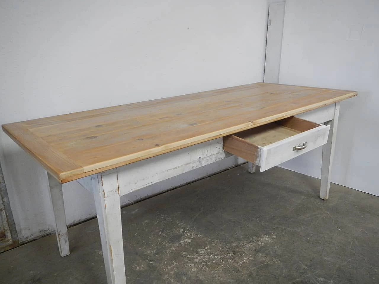 Natural and coloured fir wood table, 1970s 3