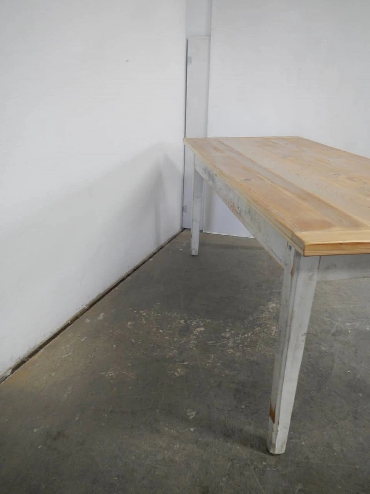 Natural and coloured fir wood table, 1970s 4