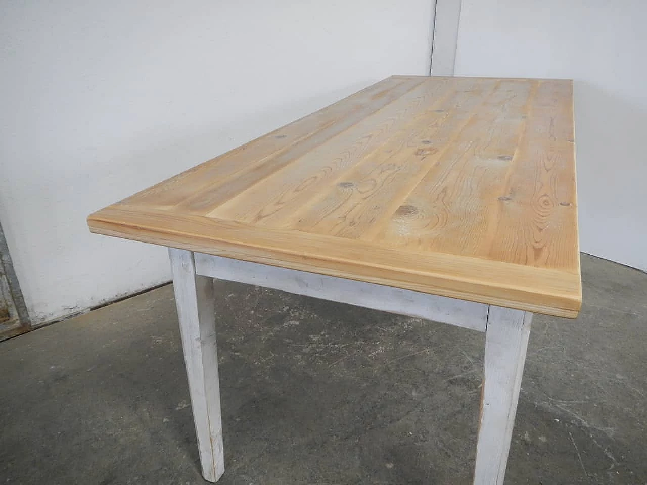 Natural and coloured fir wood table, 1970s 5