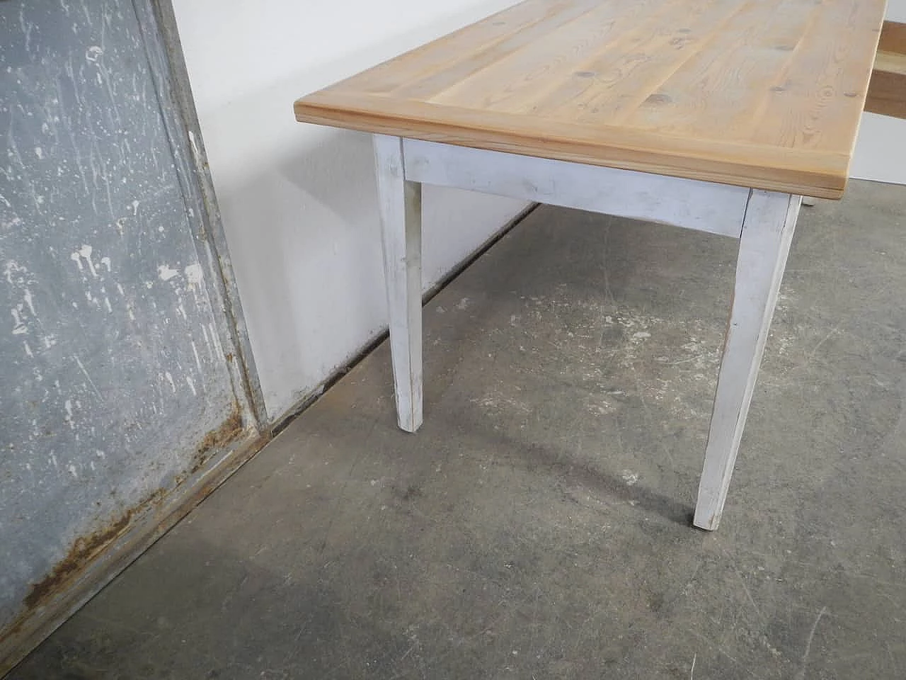 Natural and coloured fir wood table, 1970s 6