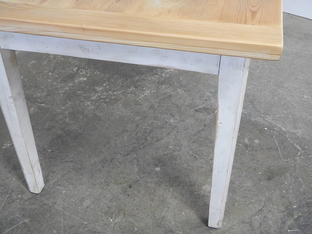 Natural and coloured fir wood table, 1970s 7