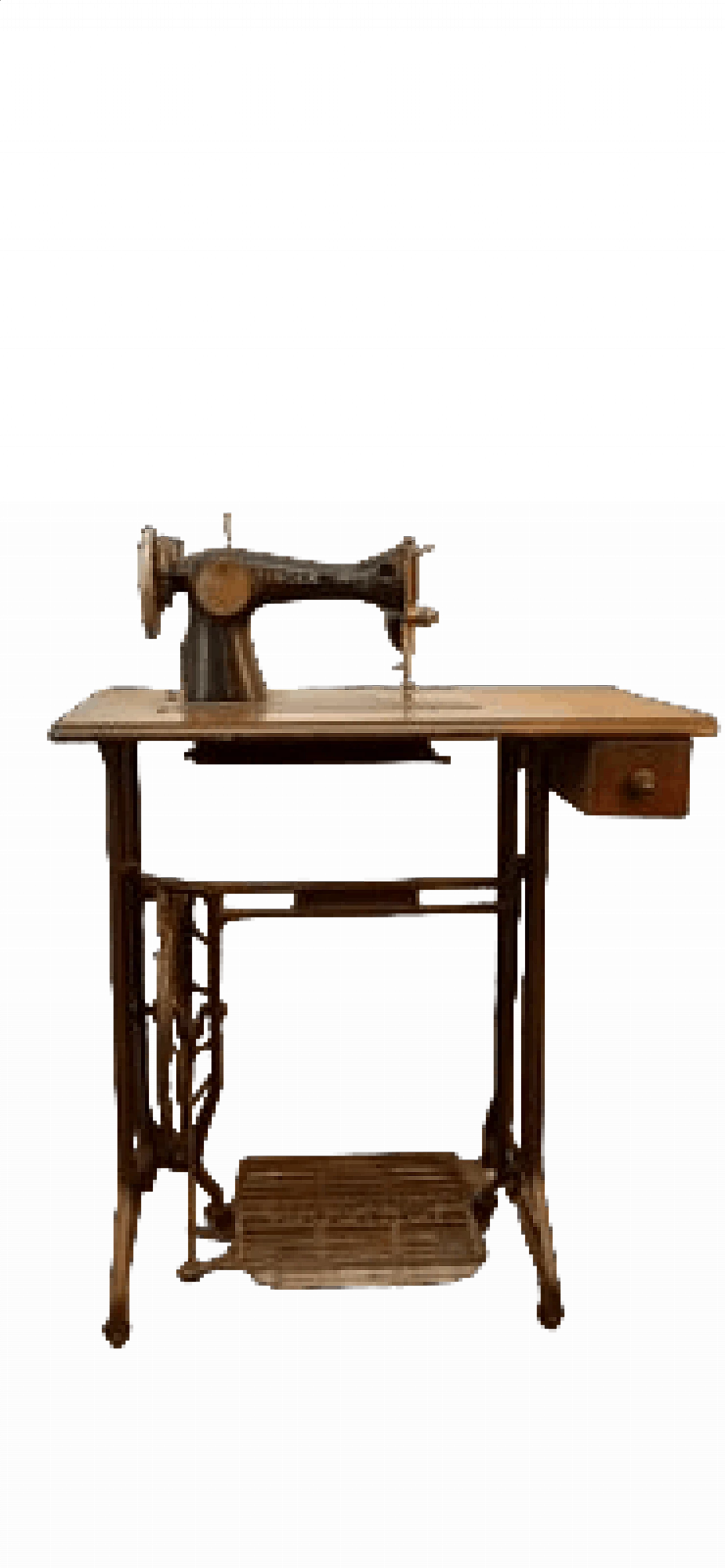 Cast iron and walnut Singer sewing machine, late 19th century 20