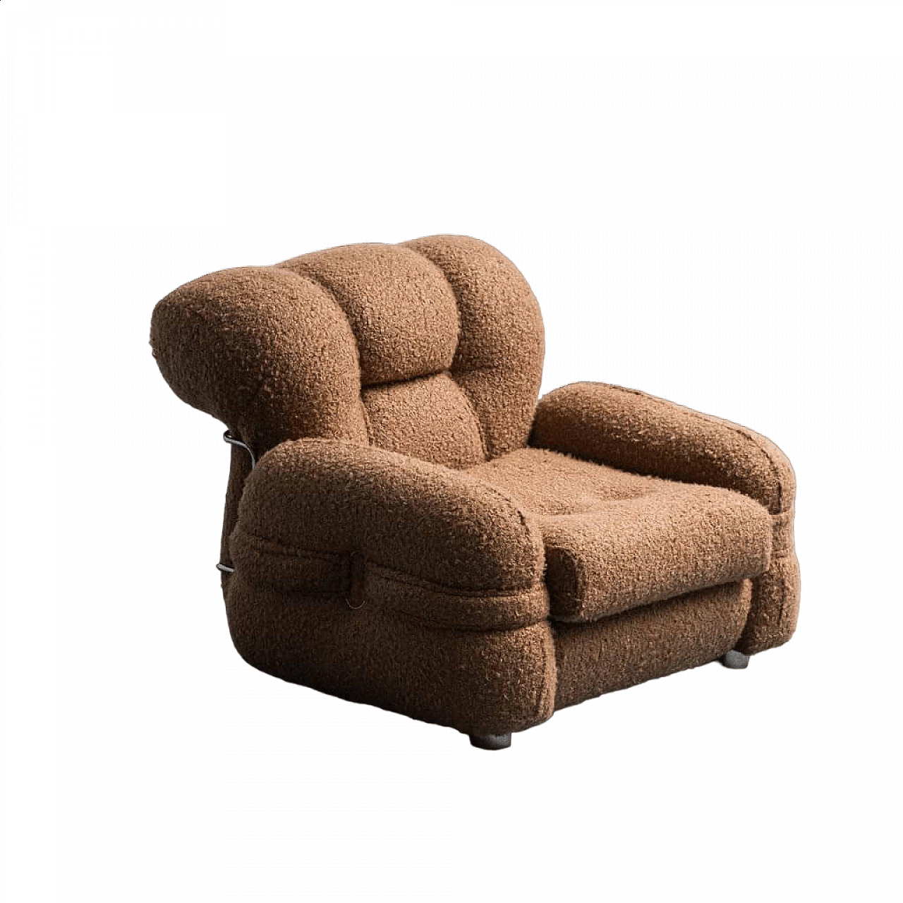 Brown bouclè armchair by Adriano Piazzesi, 1970s 10