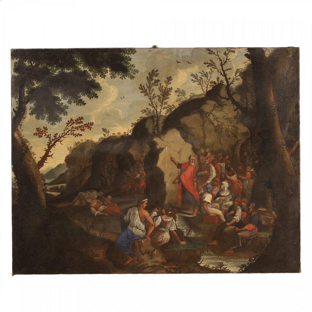 Moses brings forth water from the rock, oil on canvas, 18th century 1450185