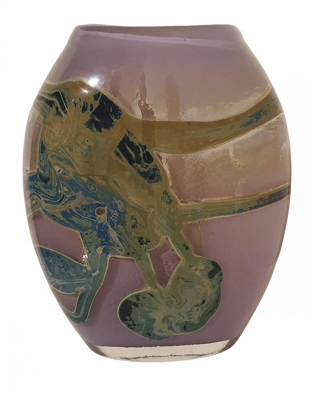 Veracruz glass vase by Samuel J. Herman for Val Saint Lambert, 1971 9