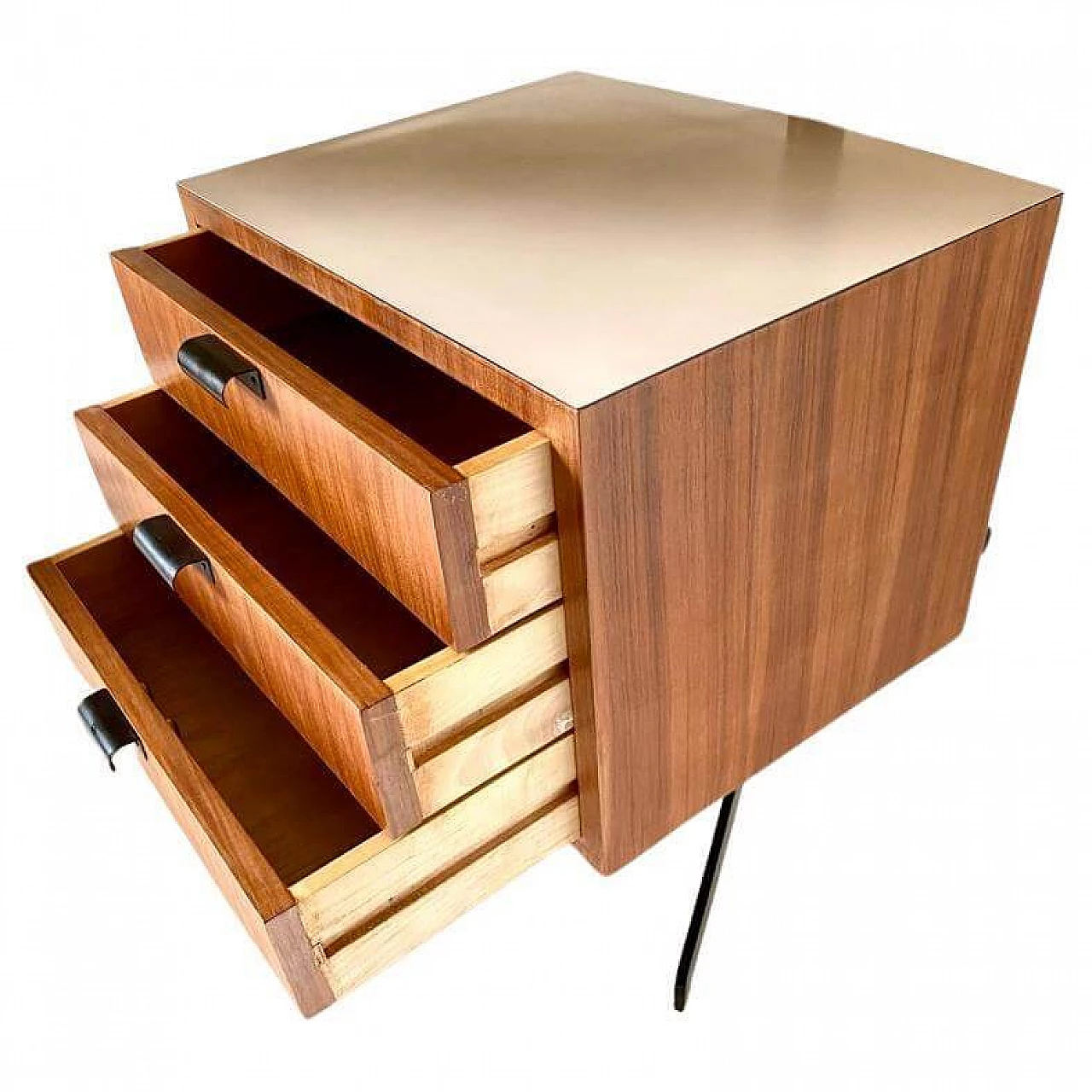 Steel desk with wood veneer and laminate top by Osvaldo Borsani for Tecno, 1960s 12
