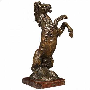 Giuseppe Abramini, cavallo rampante, scultura in bronzo, anni '80