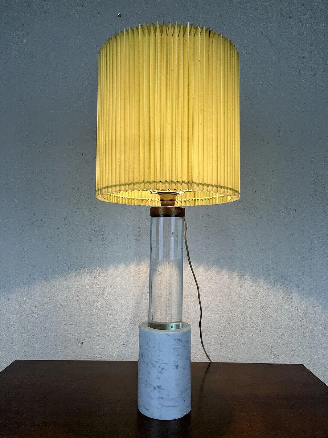 Plexiglass and marble table lamp, 1960s 1