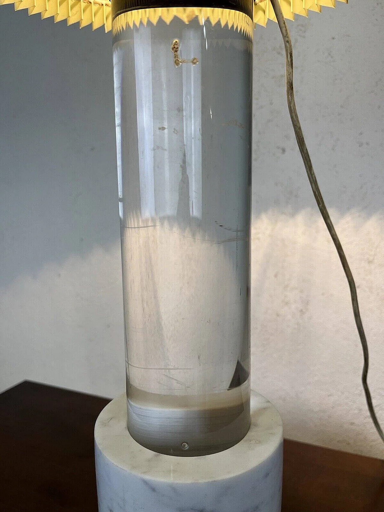 Plexiglass and marble table lamp, 1960s 6