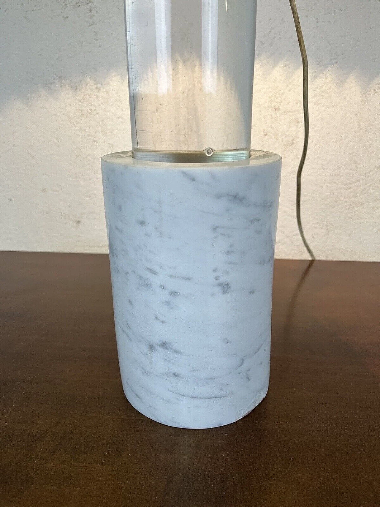 Plexiglass and marble table lamp, 1960s 7