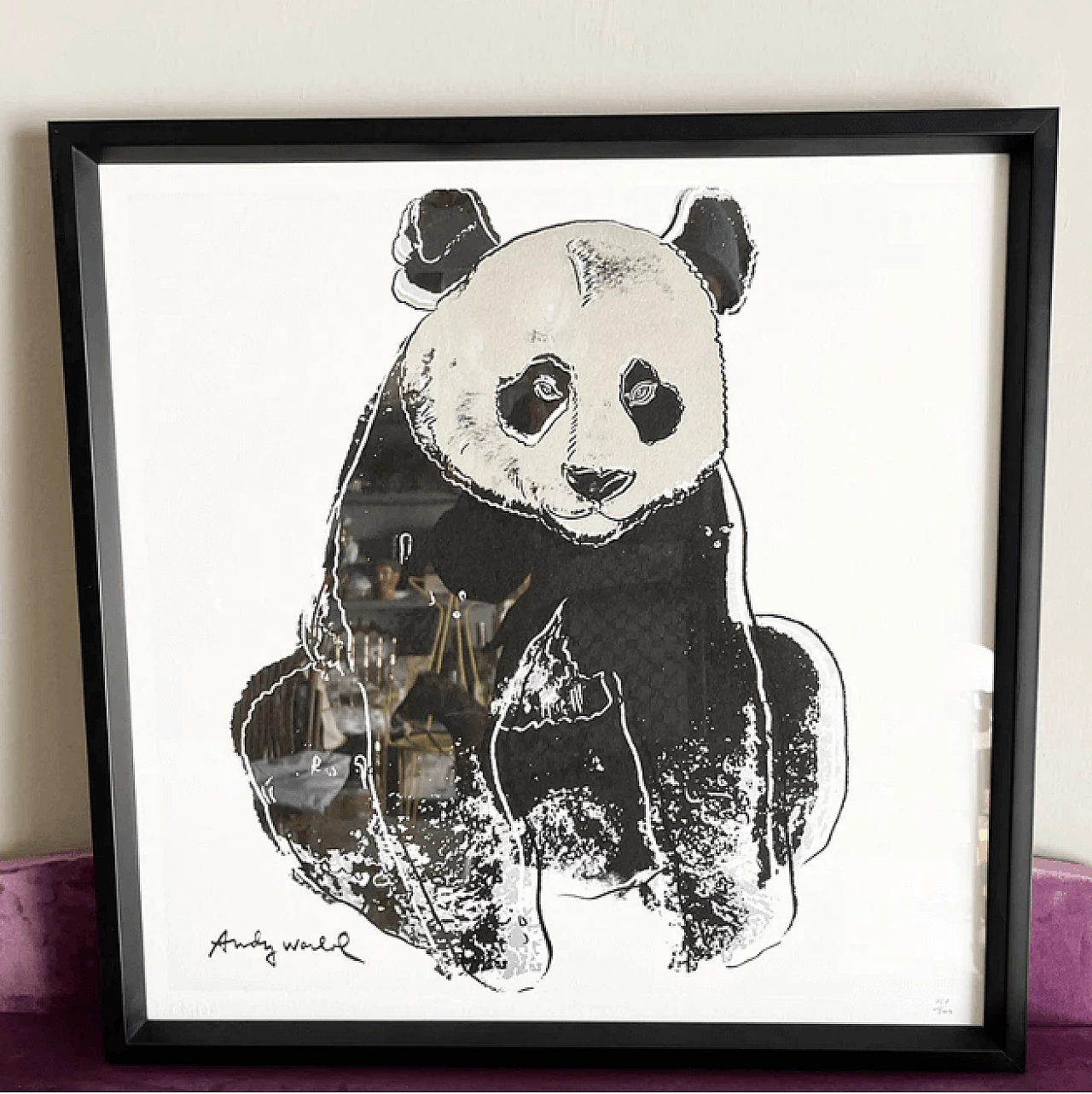 Panda, lithograph by Andy Warhol, mid-20th century 1