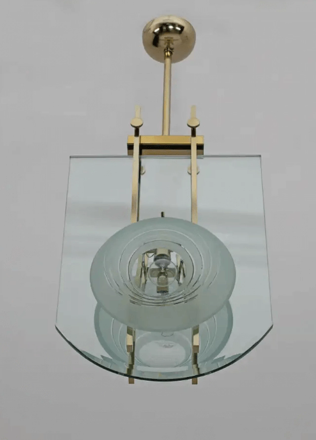 Ciondolo in ottone e cristallo di Gallotti & Radice, anni '70 4