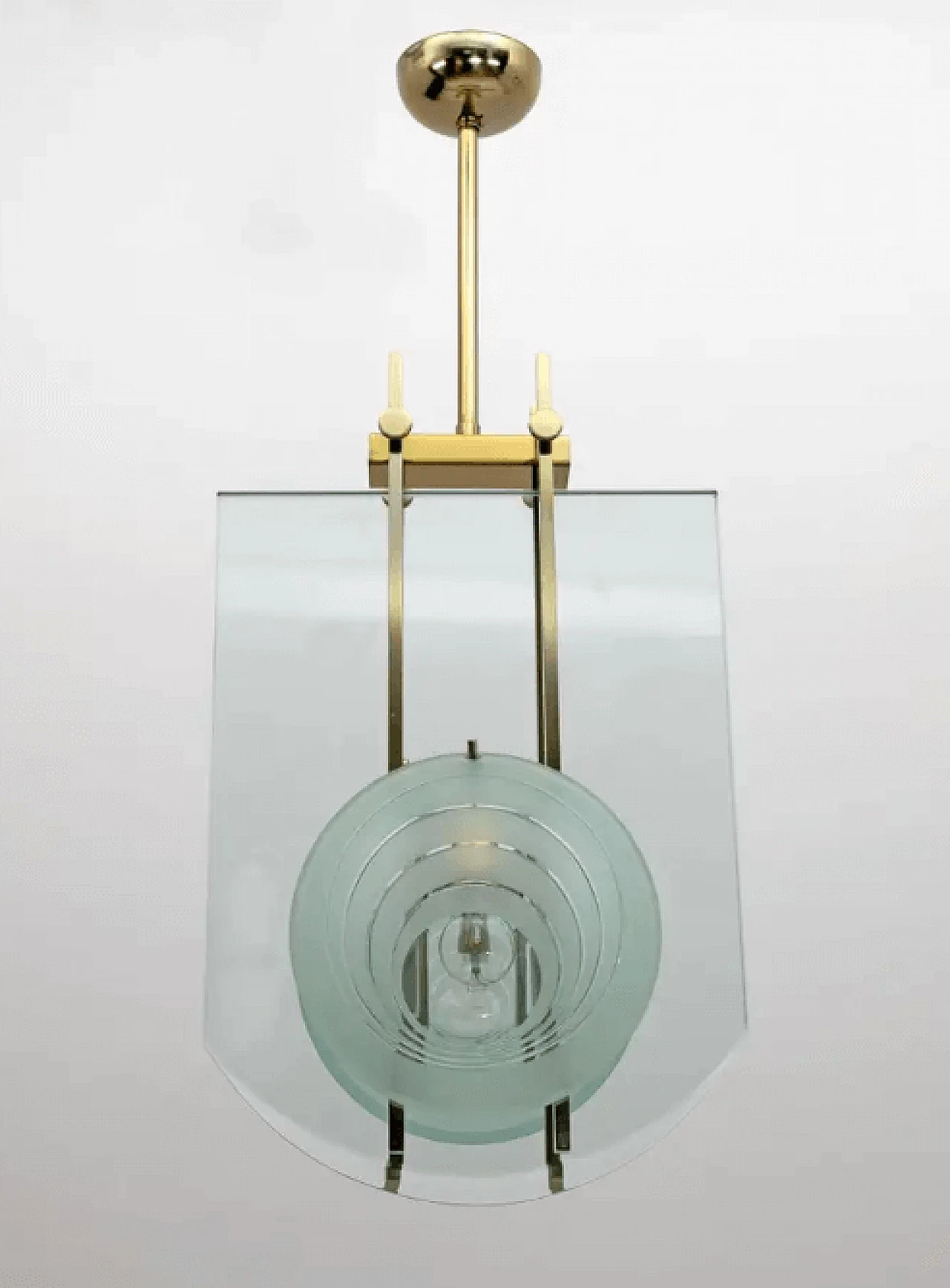 Brass and crystal pendant by Gallotti & Radice, 1970s 6