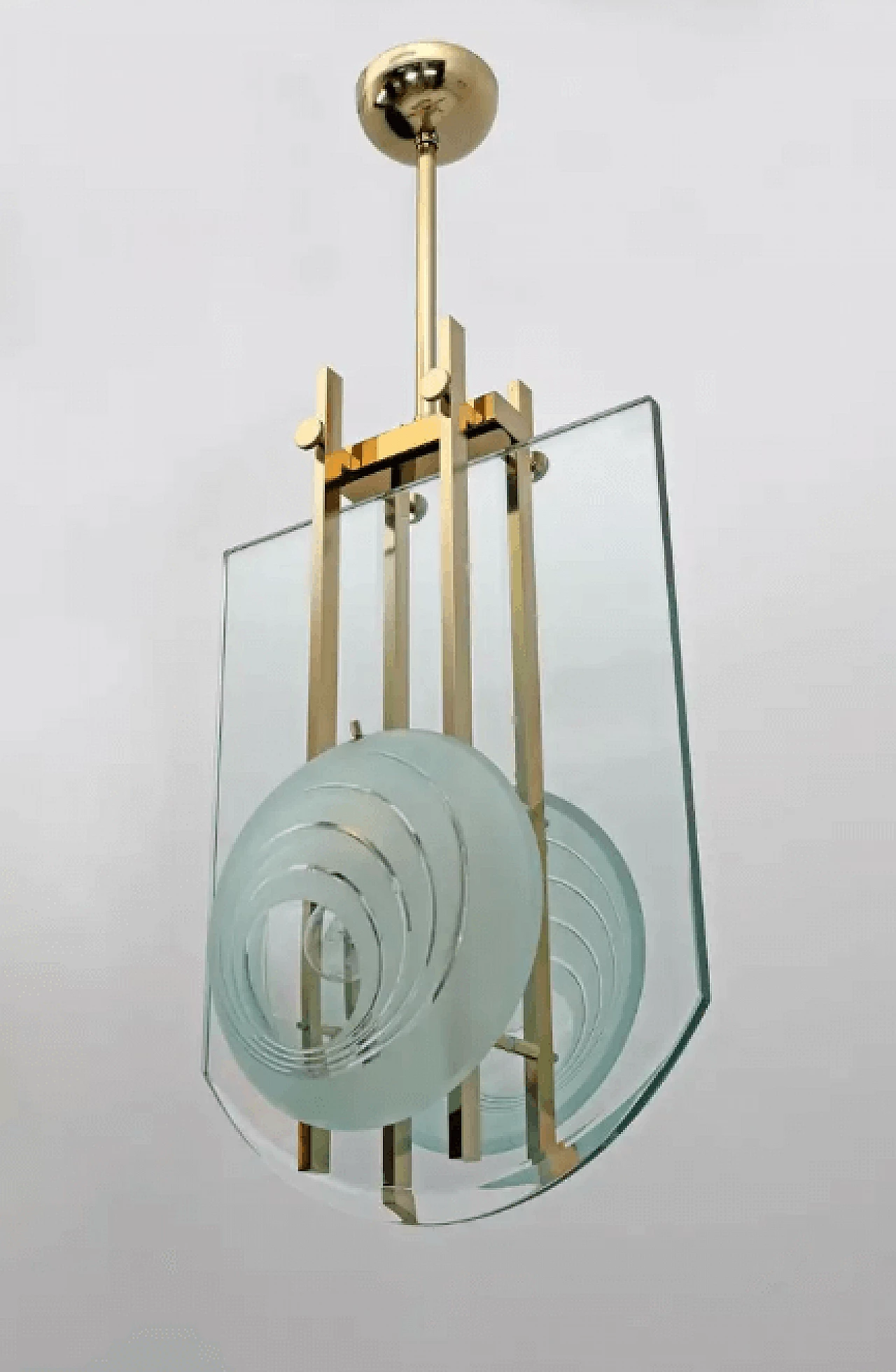 Ciondolo in ottone e cristallo di Gallotti & Radice, anni '70 8