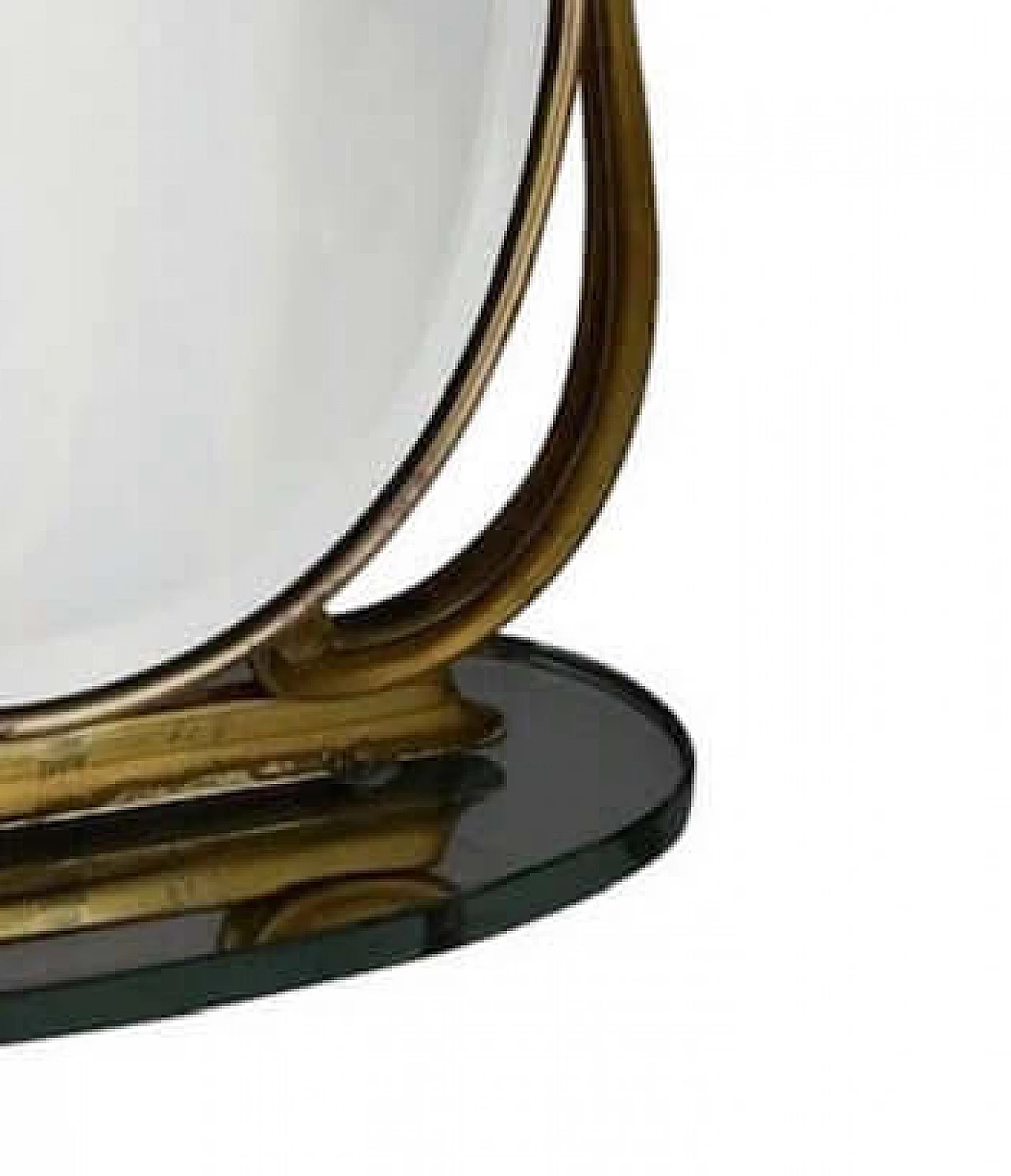 Art Deco brass table mirror, 1940s 2