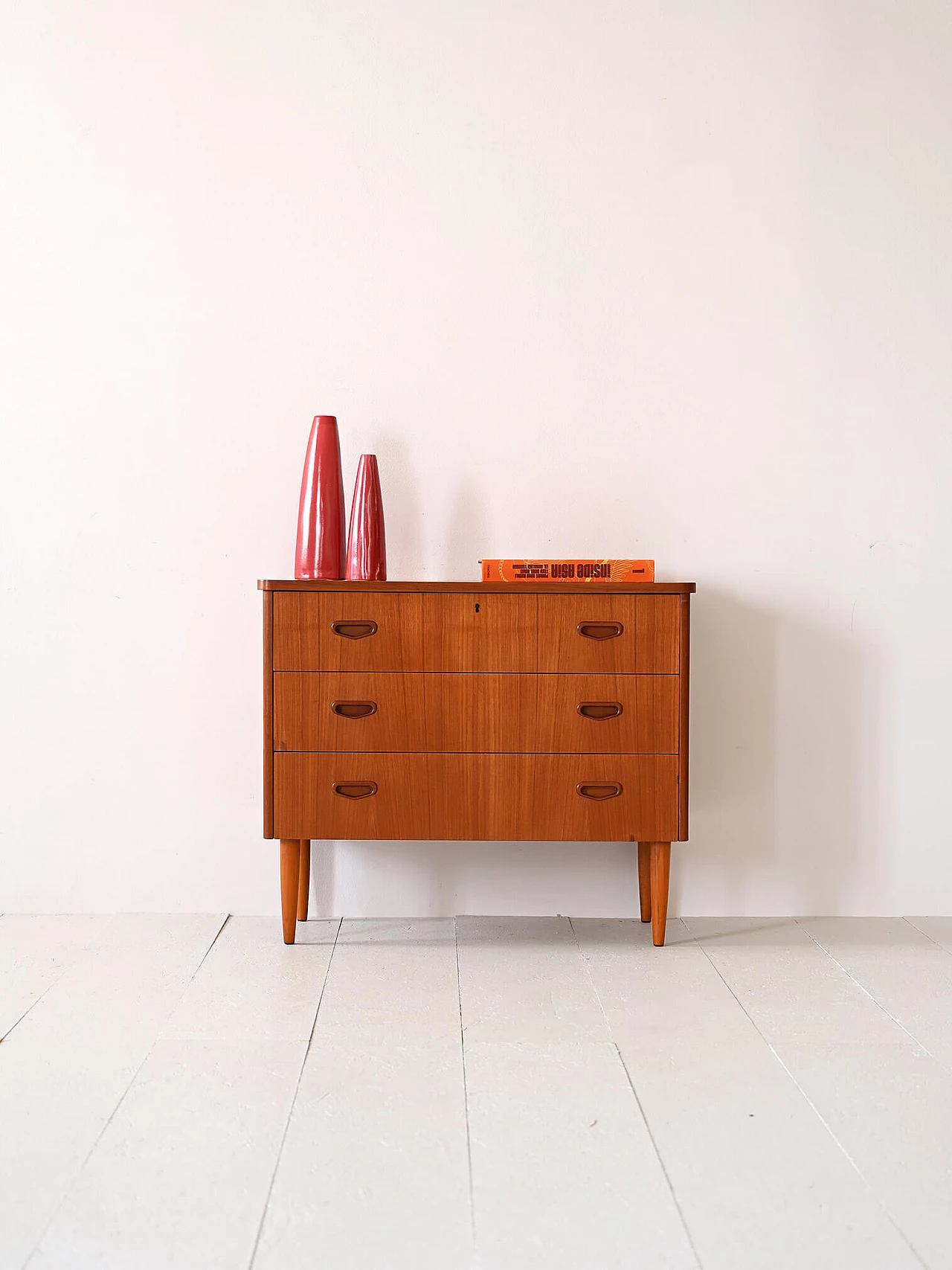 Swedish teak chest of drawers with three compartments, 1960s 2