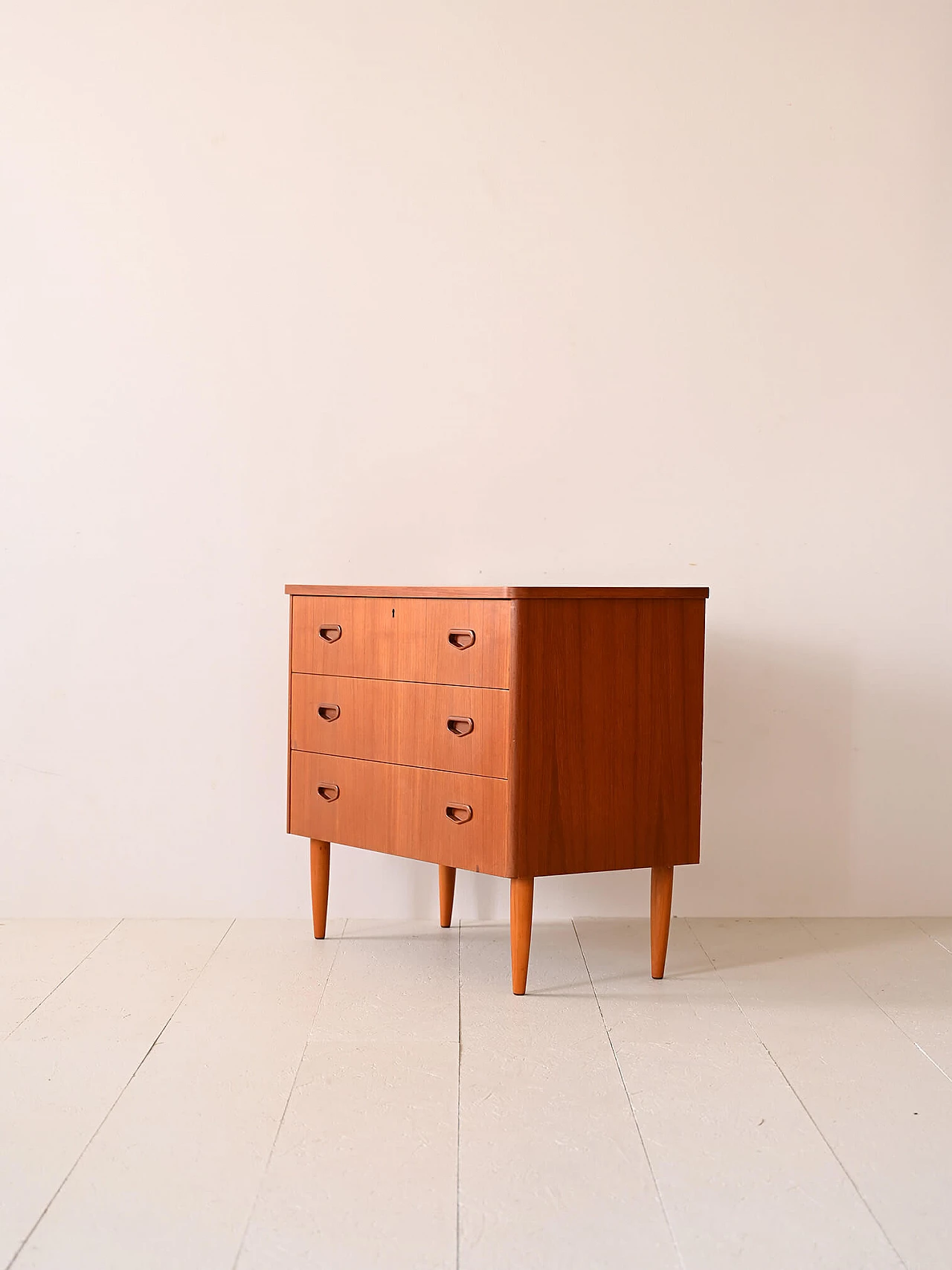 Swedish teak chest of drawers with three compartments, 1960s 4