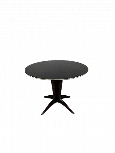 Wood and glass round table by Ponti and Parisi, 1950s