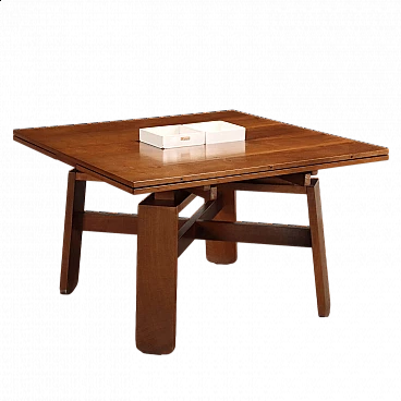 Tavolo 612 in legno impiallacciato noce di Silvio Coppola per Bernini, anni '60