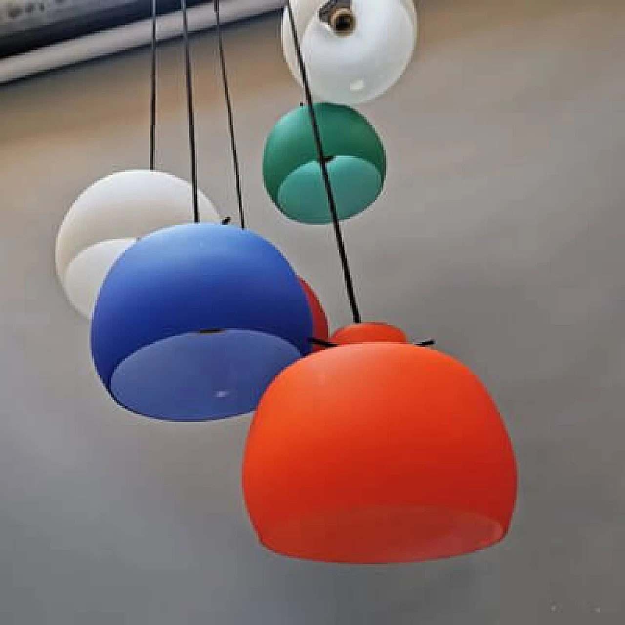 Multicolored glass chandelier, 1950s 3