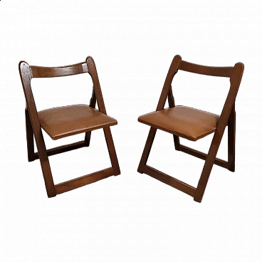 Pair of folding chairs in the style of Aldo Jacober, 1970s