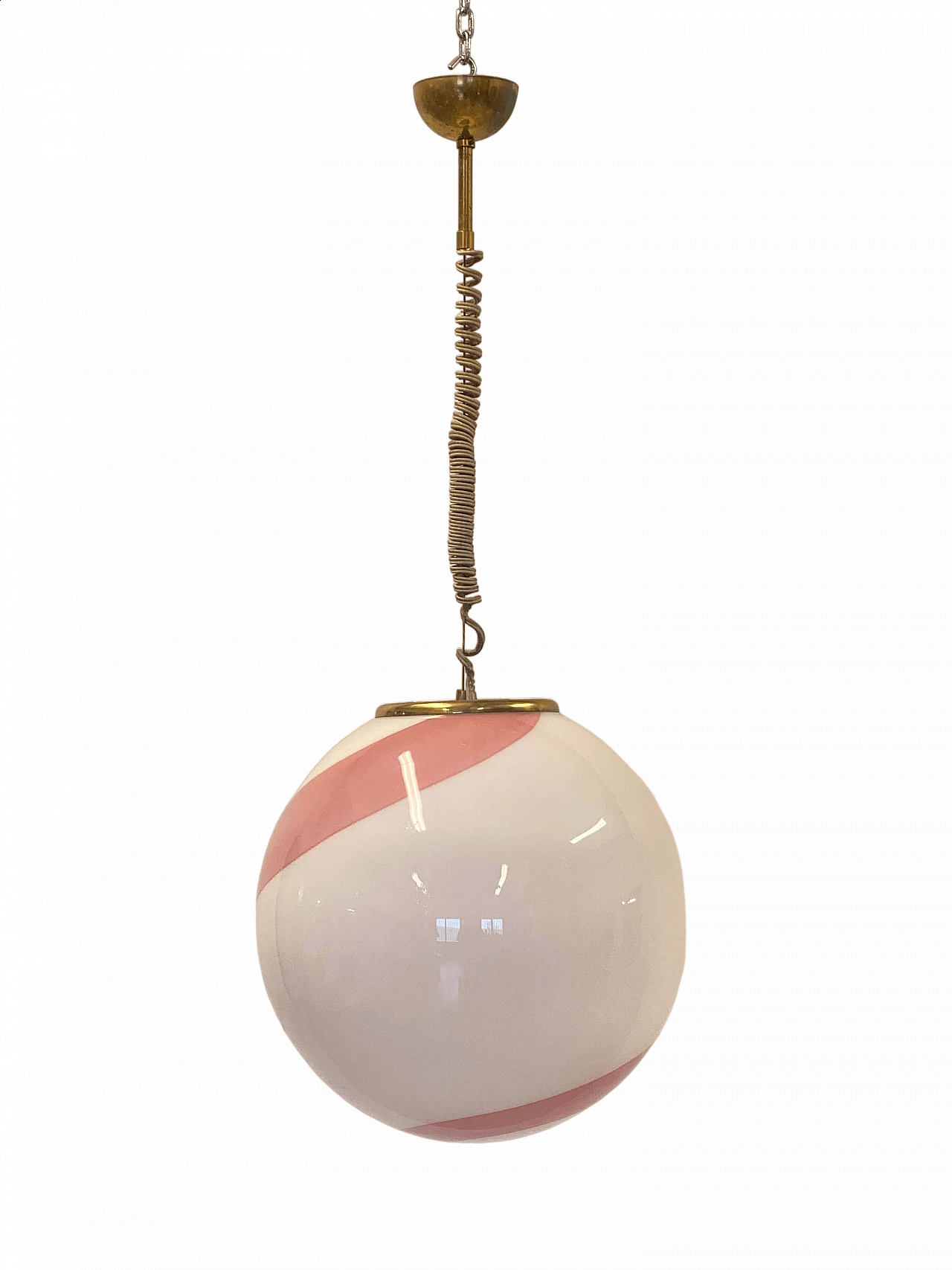 White and pink Murano glass chandelier, 1970s 14