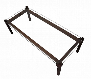 Rosewood and glass coffee table in the style of Ico Parisi, 1960s
