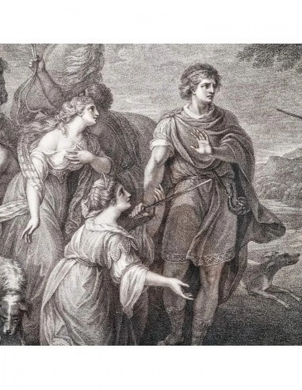 Palamone e Arcite, incisione di Francesco Bartolozzi, '700 10