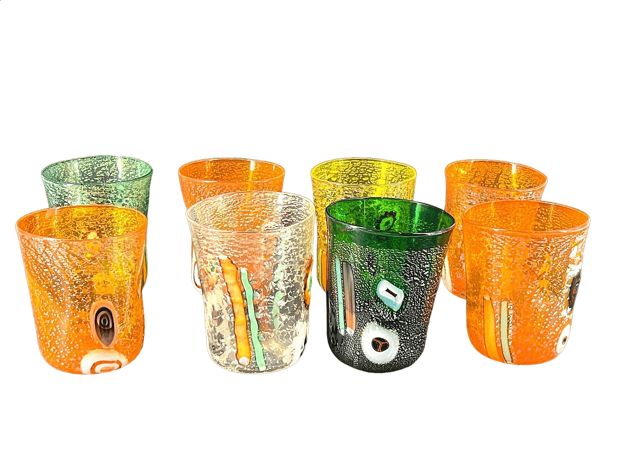 8 Goti tumblers in Murano murrine glass, 2000s 4