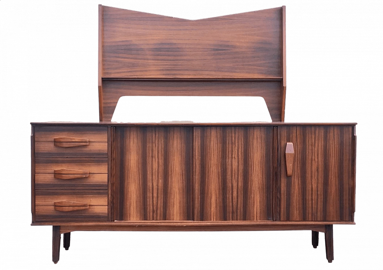 Scandinavian-style rosewood sideboard with display shelf, 1970s 22