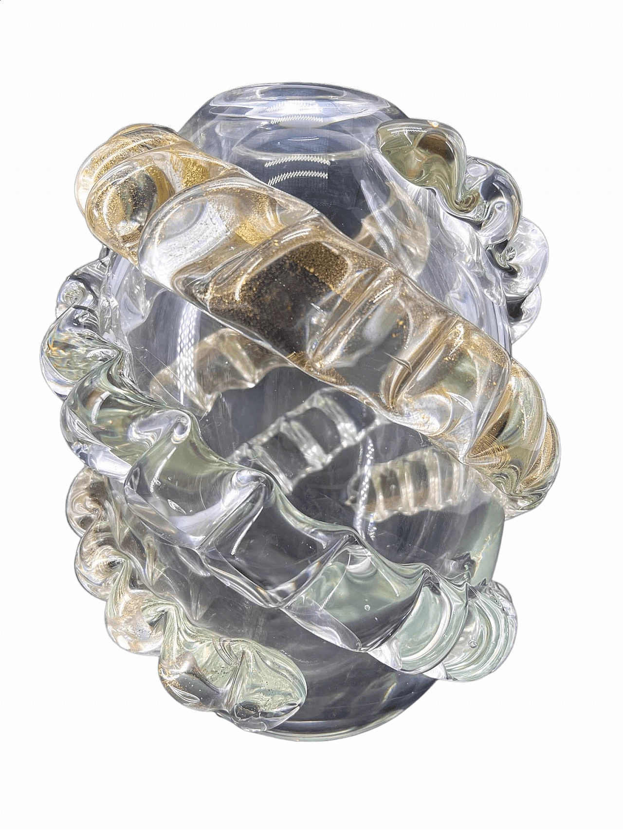 Murano glass and 24 kt gold vase 6