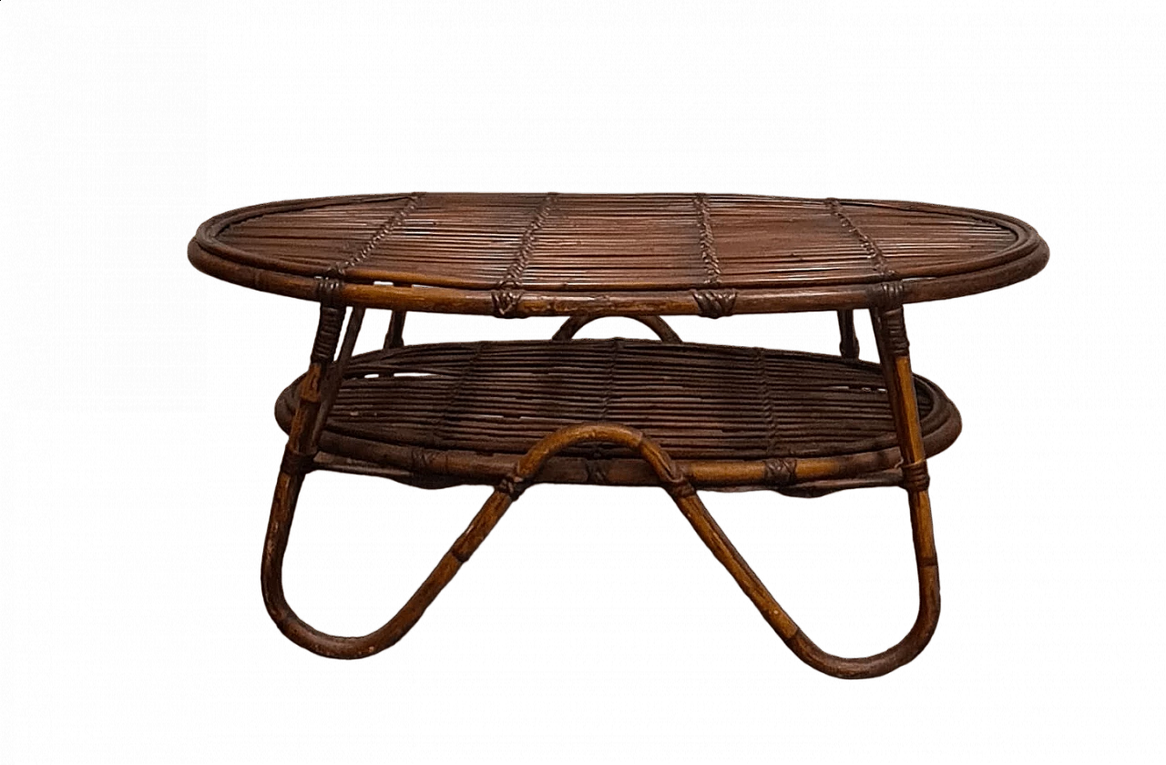 Bamboo coffee table by Tito Agnoli for Bonacina, 1960s 12