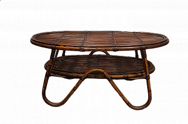 Bamboo coffee table by Tito Agnoli for Bonacina, 1960s