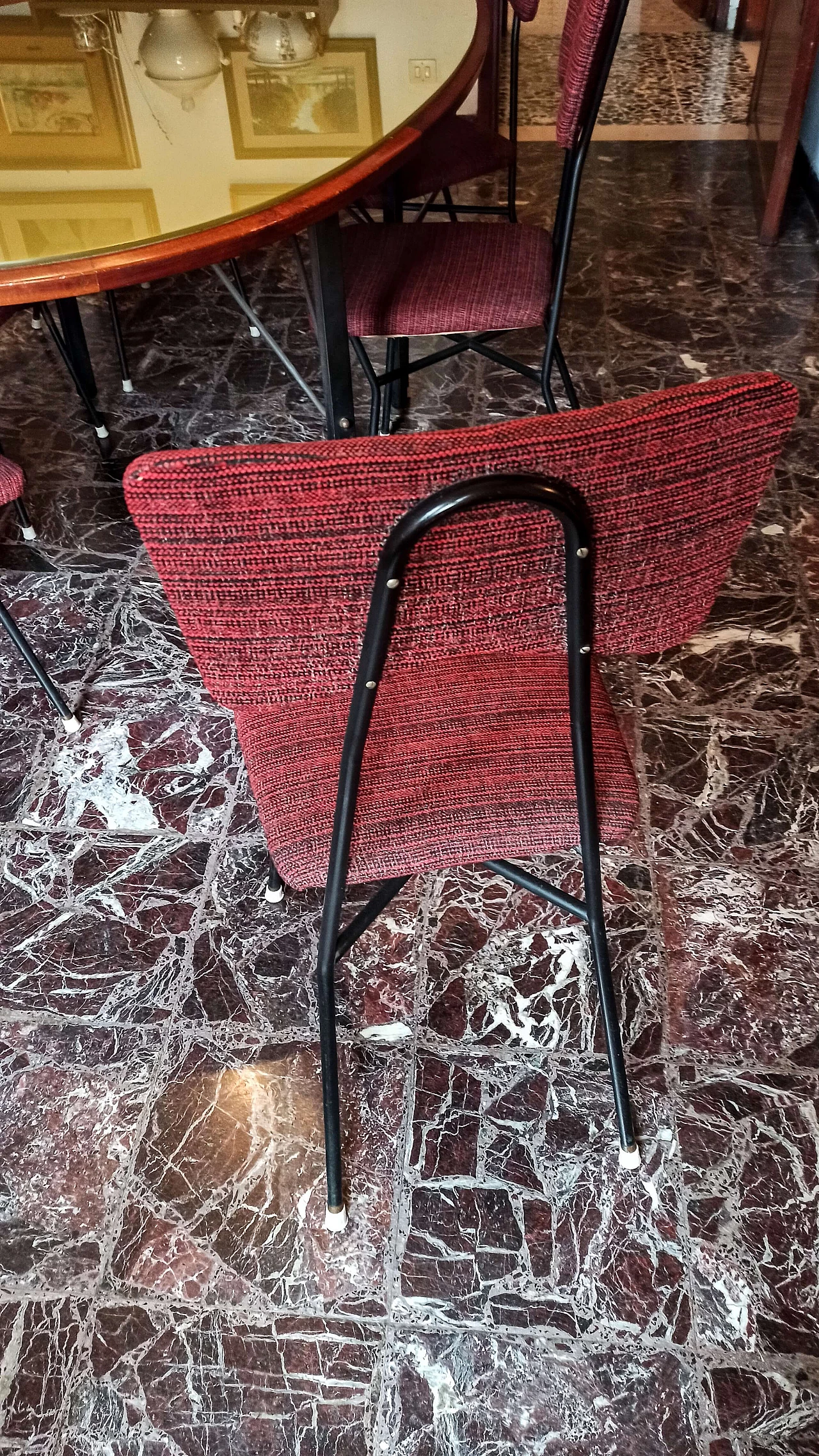 6 Sedie e tavolo ovale, anni '60 5