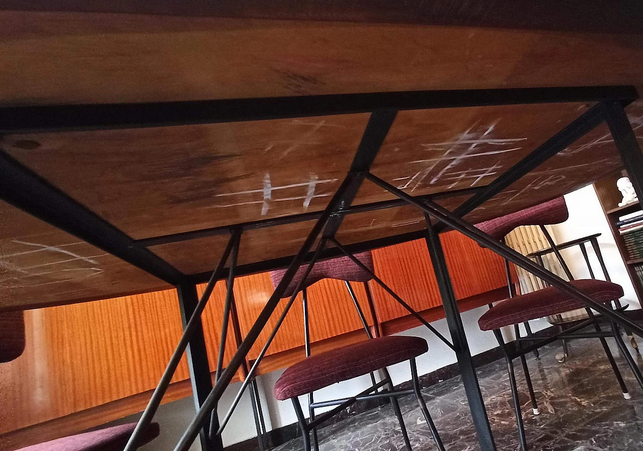 6 Sedie e tavolo ovale, anni '60 10